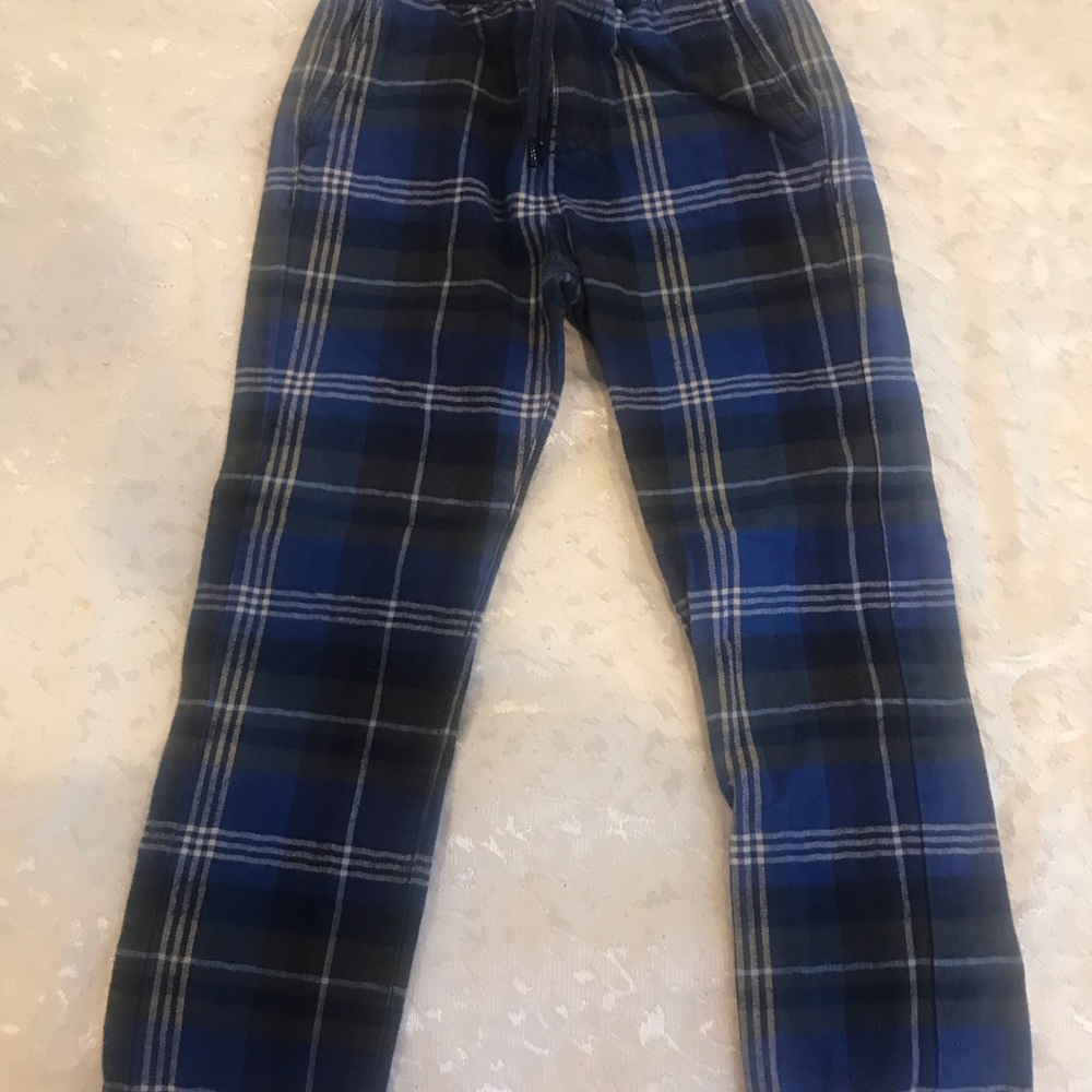 Mini Boden Blue and Black Plaid Pants NWOT